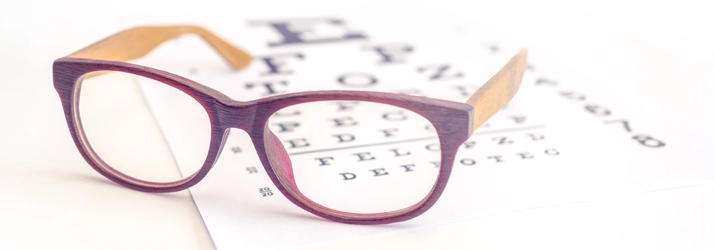 Eye Doctor Cleveland TN Glasses A pair of wood grain glasses.